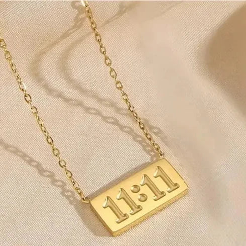 Gold Gleve Anti Tarnish Stainless Gold 11:11 Nacklace