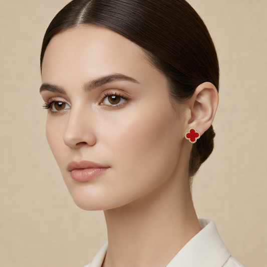 Red Clover Anti Tarnish Stud Earring