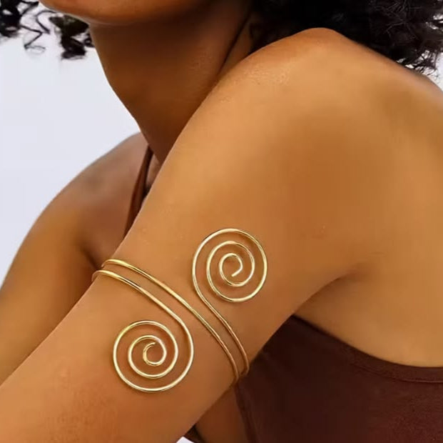 Celestial Swirl Gold Arm Cuff