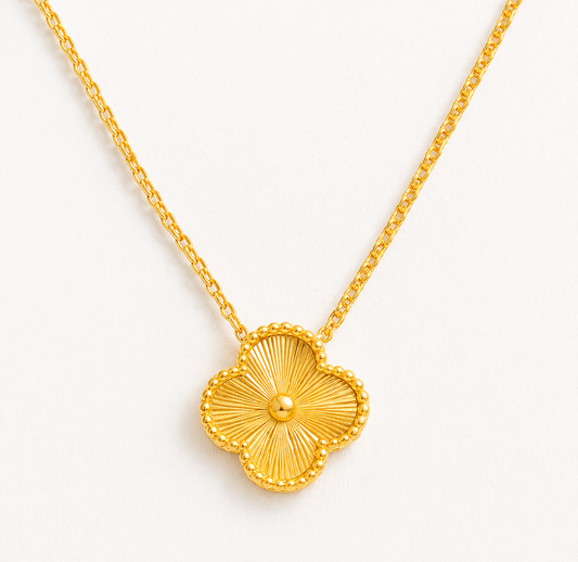 Golden Clover Flower Anti Tarnish Necklace