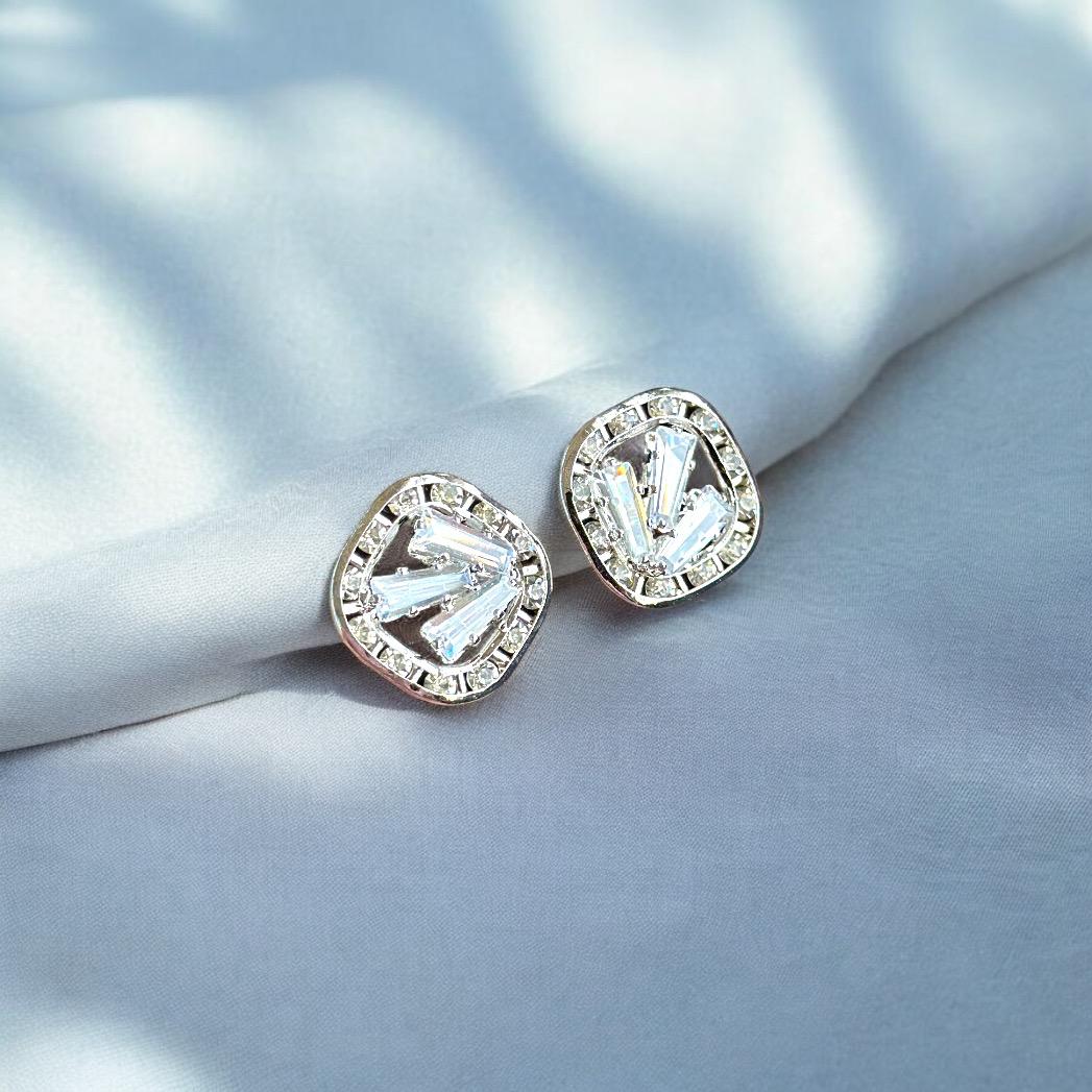 Diamond Halo Whisper Stud Earrings