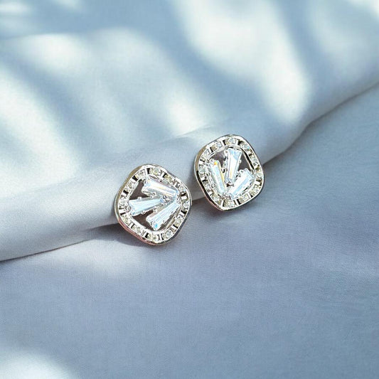 Diamond Halo Whisper Stud Earrings