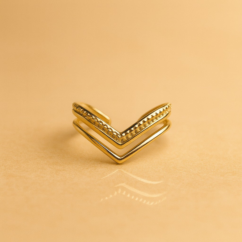 18k Gold Plated Golden Peak Ring