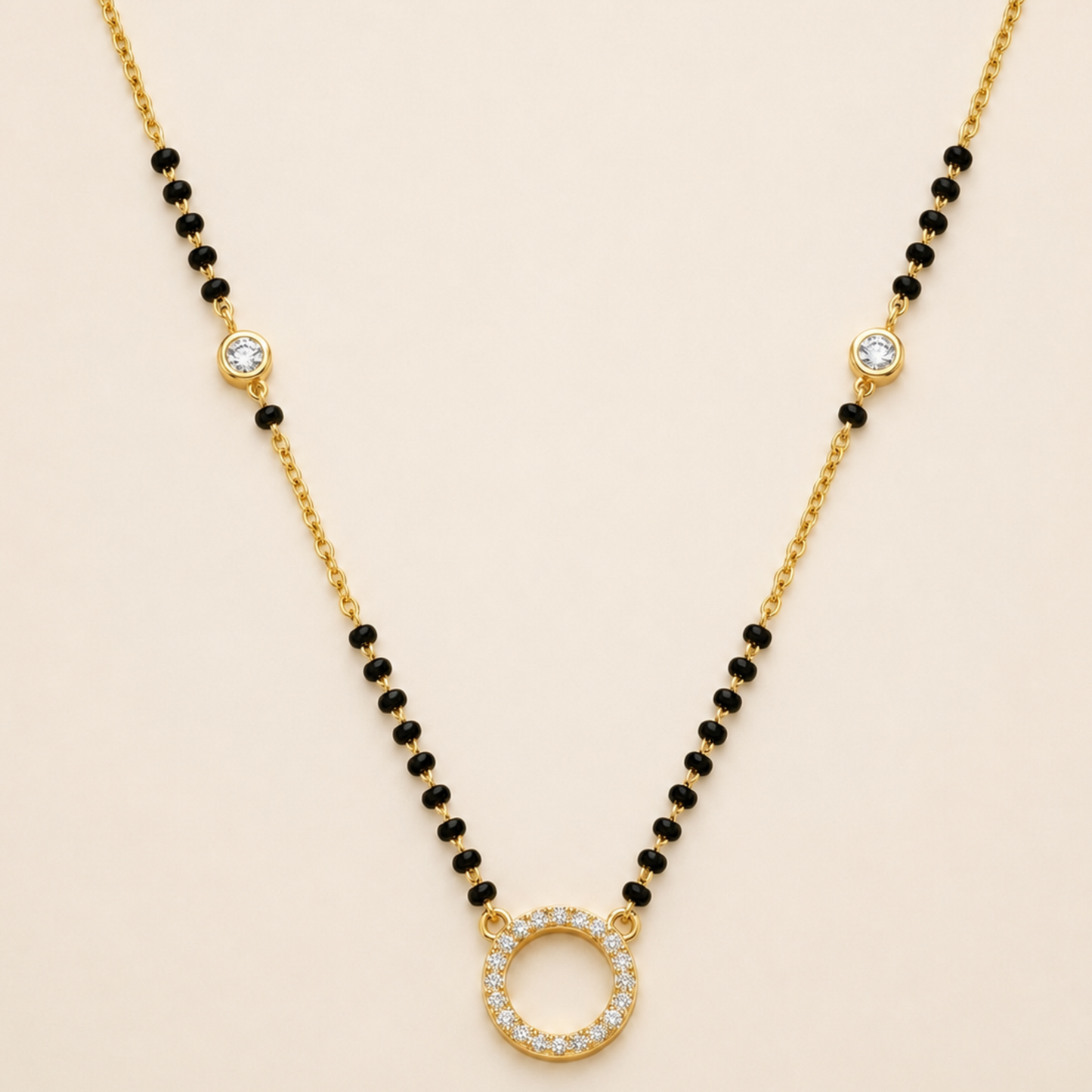 Halo Circle Zircon Mangalsutra