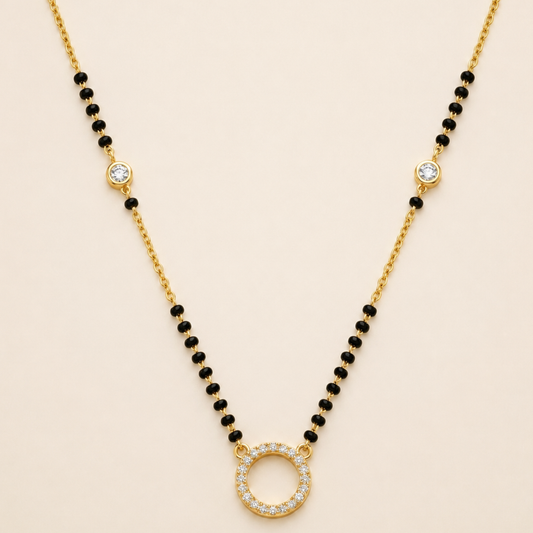 Halo Circle Zircon Mangalsutra