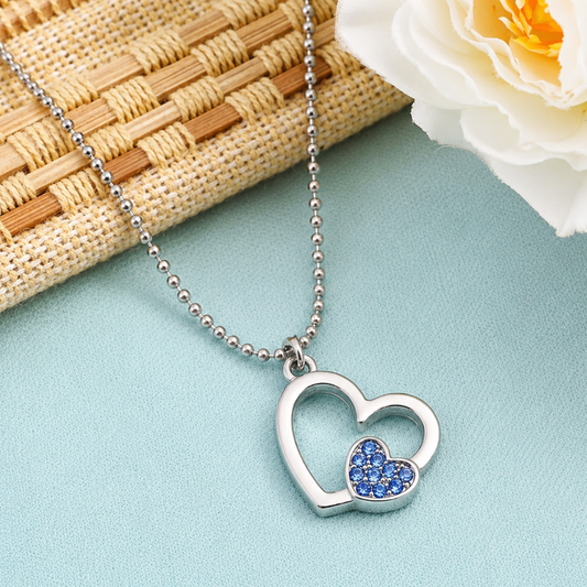 Crystal Heart Charm Necklace
