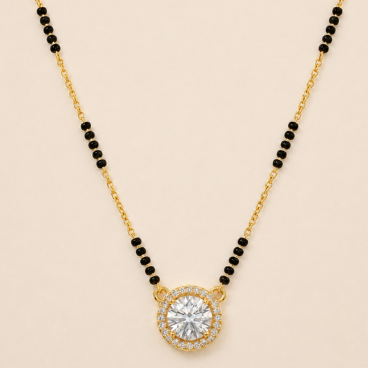Radiant Solitaire Halo Mangalsutra