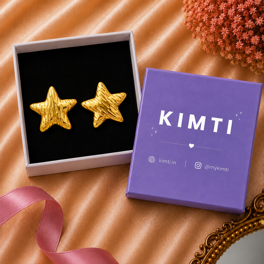 18K Gold Plated Golden Cosmic Star Earrings