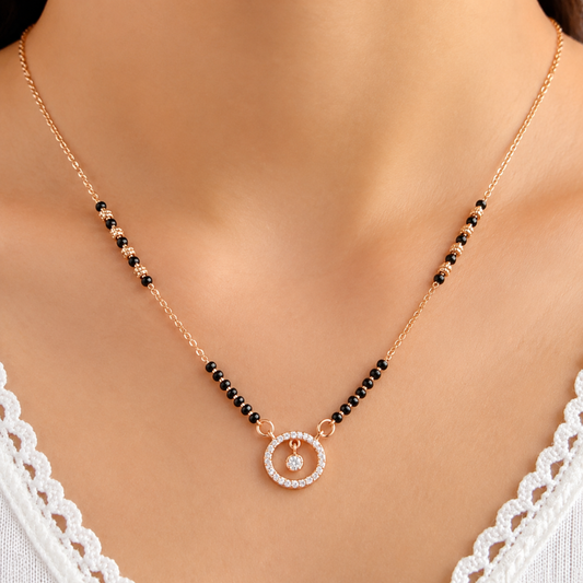 Rose Gold Diamond Circle Mangalsutra