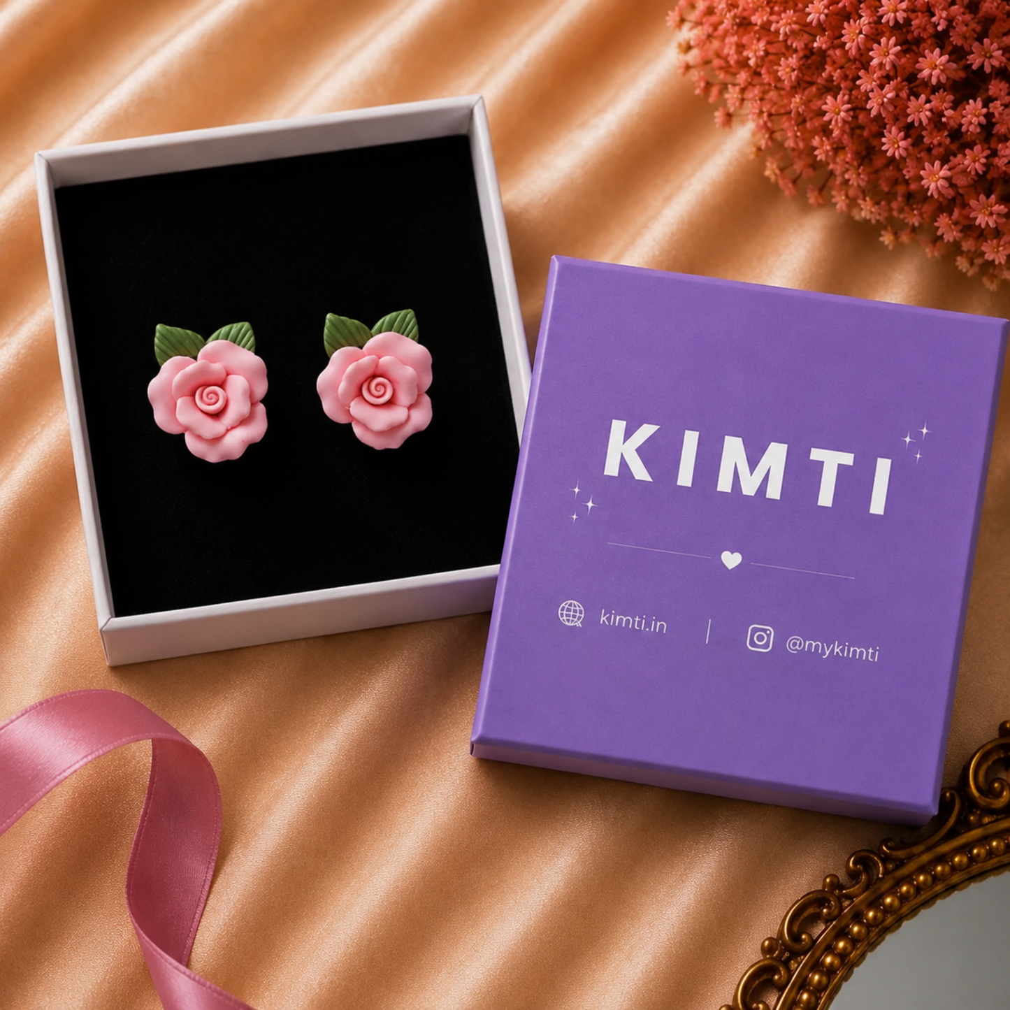 French Style Cute Camellia Flower Stud Earrings