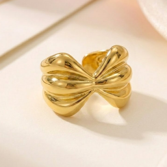 18K Gold Plated Aurora Bow Adjustable Ring