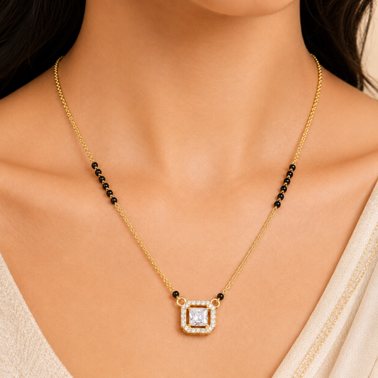 Luxe Square Crystal Mangalsutra