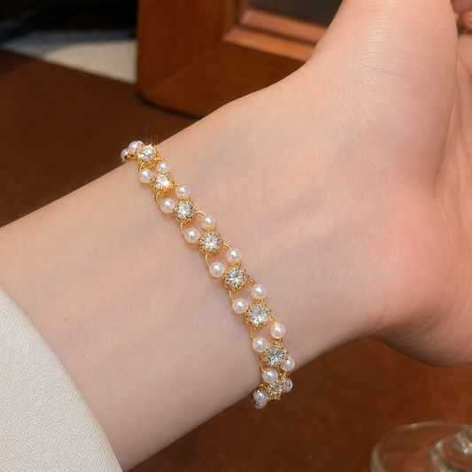 Anti Tarnish Pearl Stone Bracelet for Women