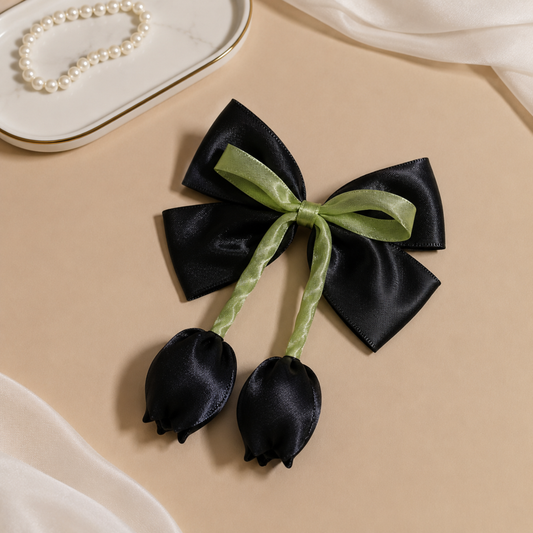 Handmade Tulip Bow Hair Clip for Girls