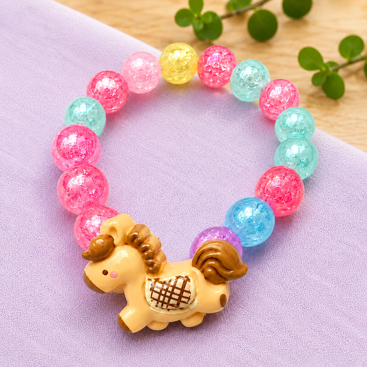 Cute Pony Unicorn Elastic Bracelet for Girls