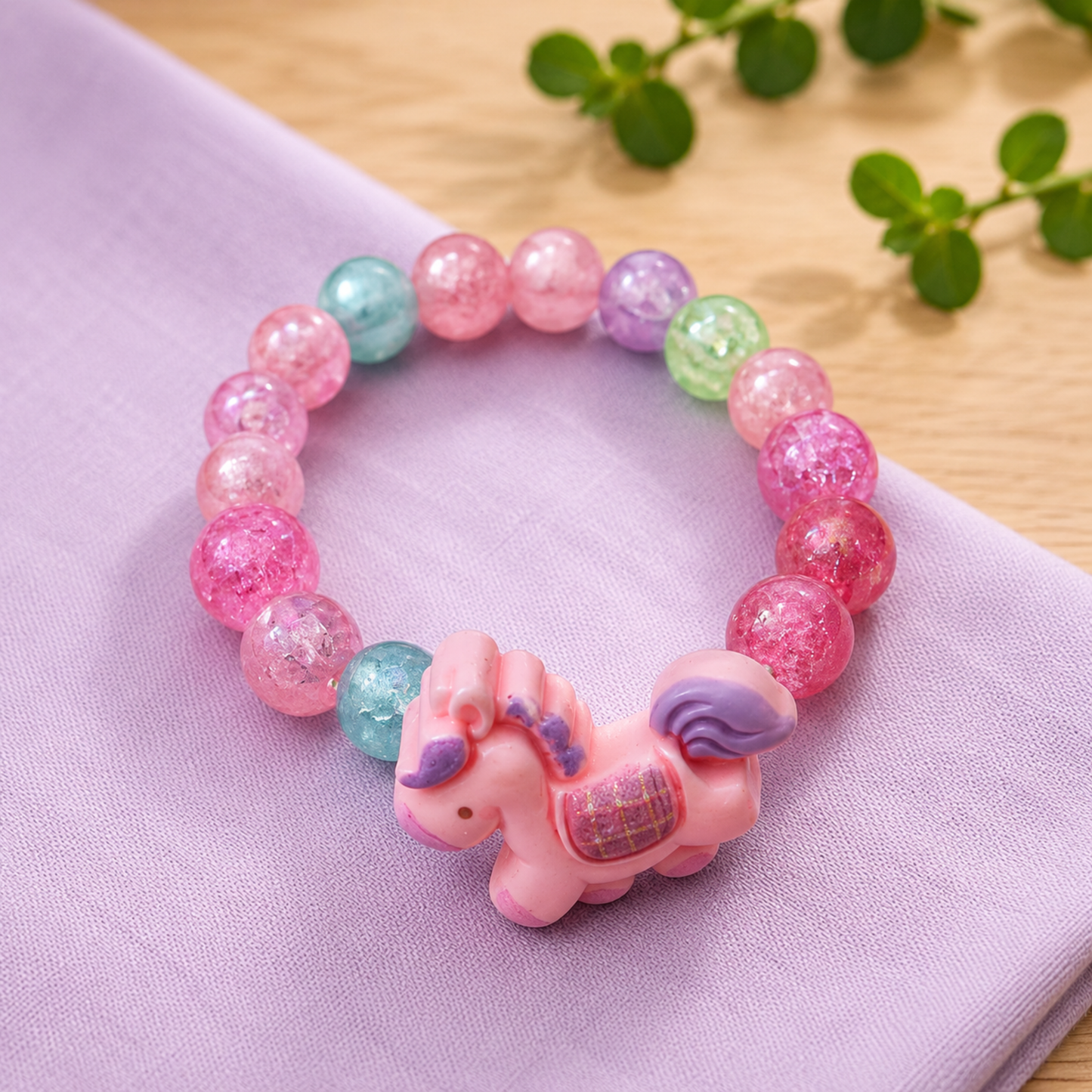 Cute Pony Unicorn Elastic Bracelet for Girls