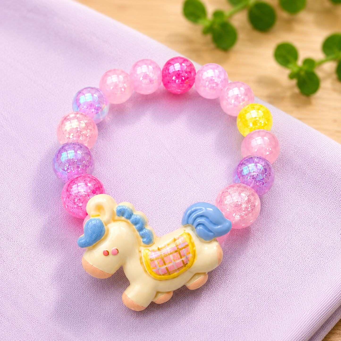 Cute Pony Unicorn Elastic Bracelet for Girls