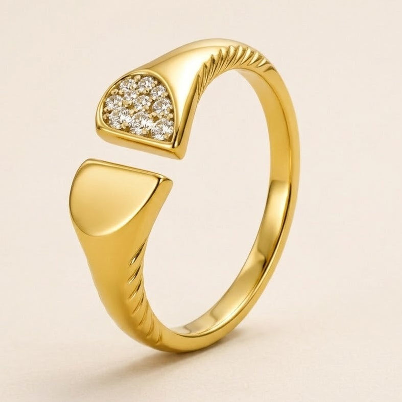 Half Spark Heart Ring