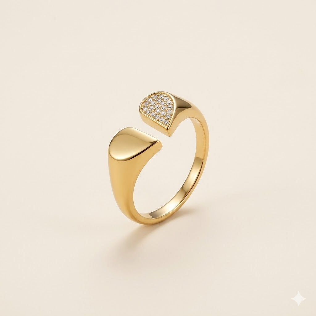 Half Spark Heart Ring