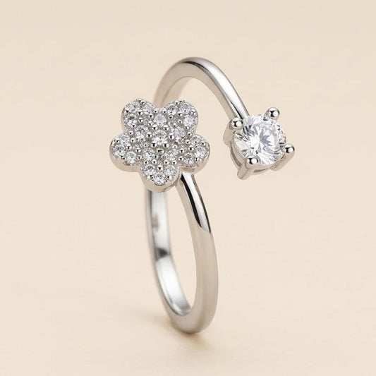 Crystal Flower Twist Ring