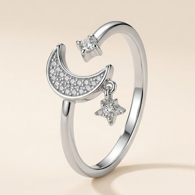 Starlight Moon Charm Ring