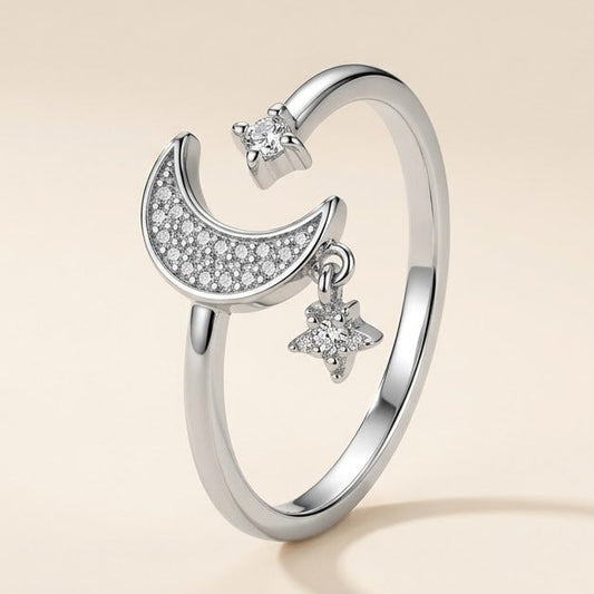 Starlight Moon Charm Ring