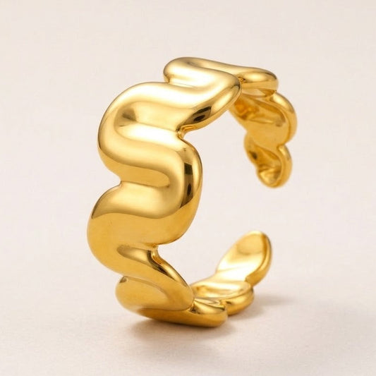 18k Gold Plated Adjustable EllaTwist Ring