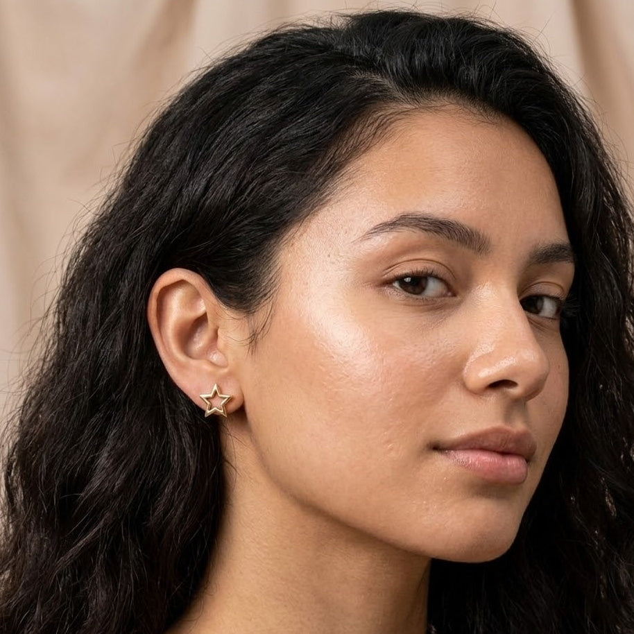 Golden Satar Stud Earring
