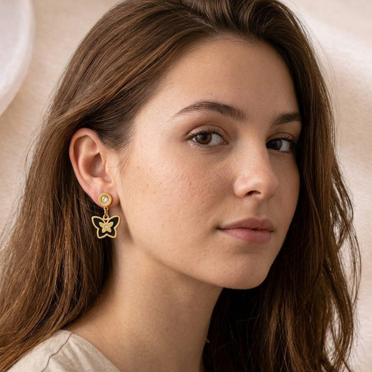 Enamel Butterfly Studs Earring