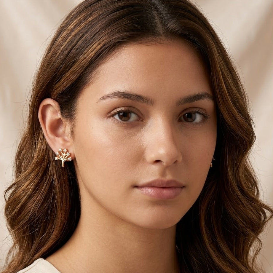Zircon Tree Earrings