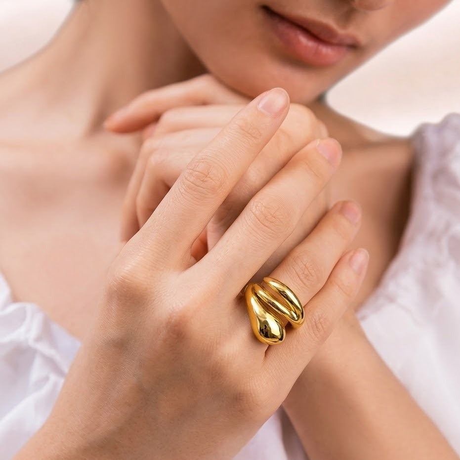 18k Gold Plated Luna Embrace Ring
