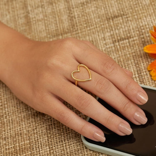 18k Gold Plated Heart of Gold Ring