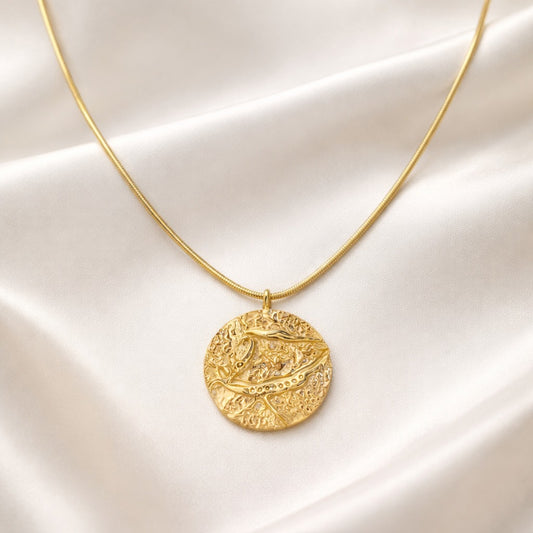 18K Gold Plated Golden Horus Medallion Necklace