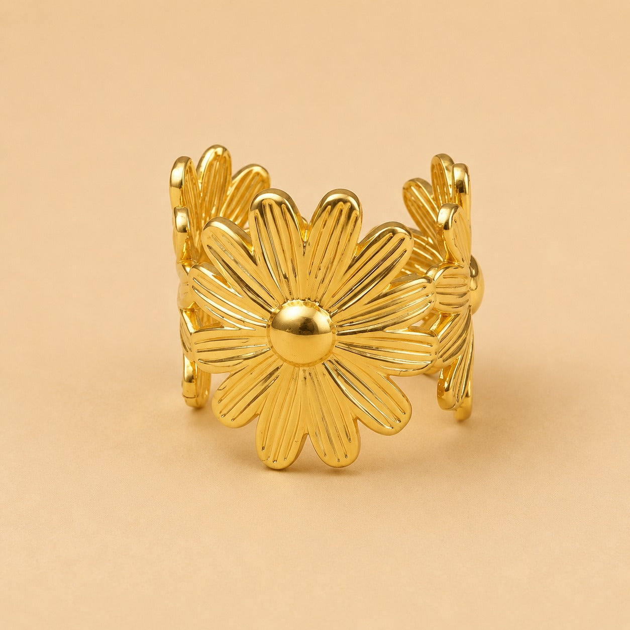 18K Glod Plated Sunflower Glow Statement Ring
