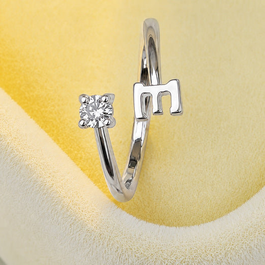 Monogram E Crystal Band Ring