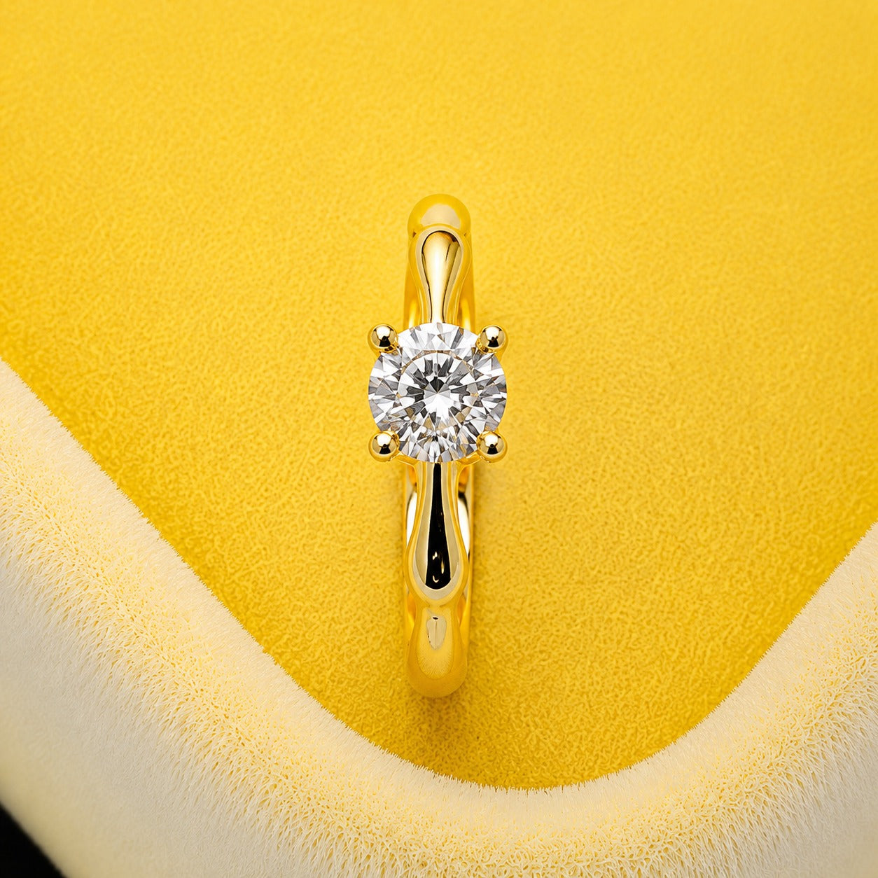 Classic Gold Plated Diamond Look Ring