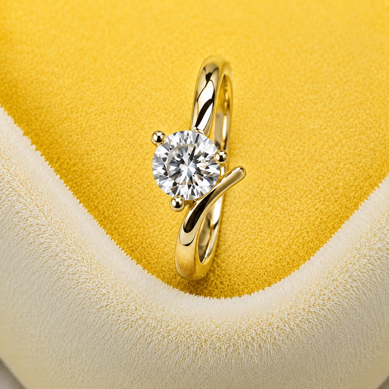 Minimalist Twist Crystal Ring