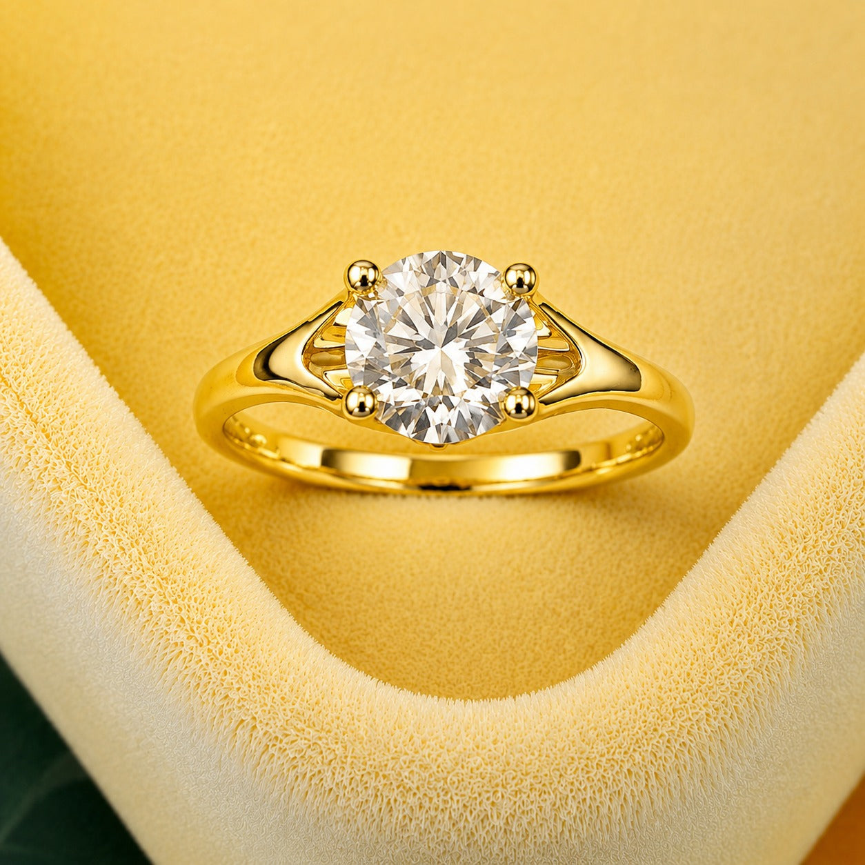 Elegant Diamond Look Gold Ring