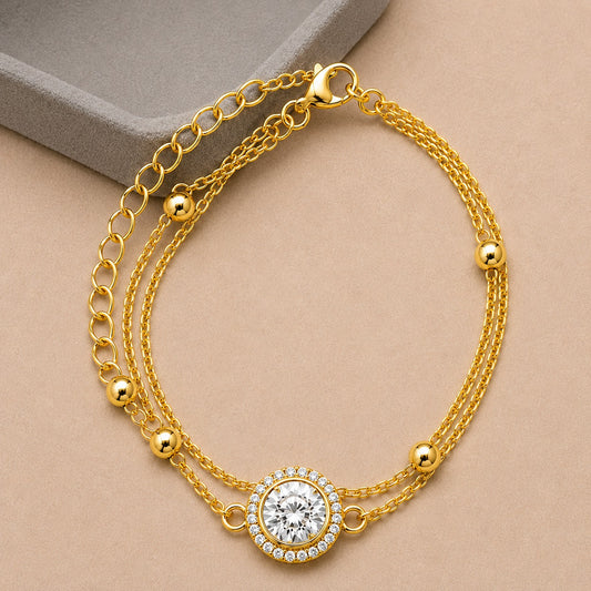 18K Gold Plated Starlight Crystal Charm Bracelet