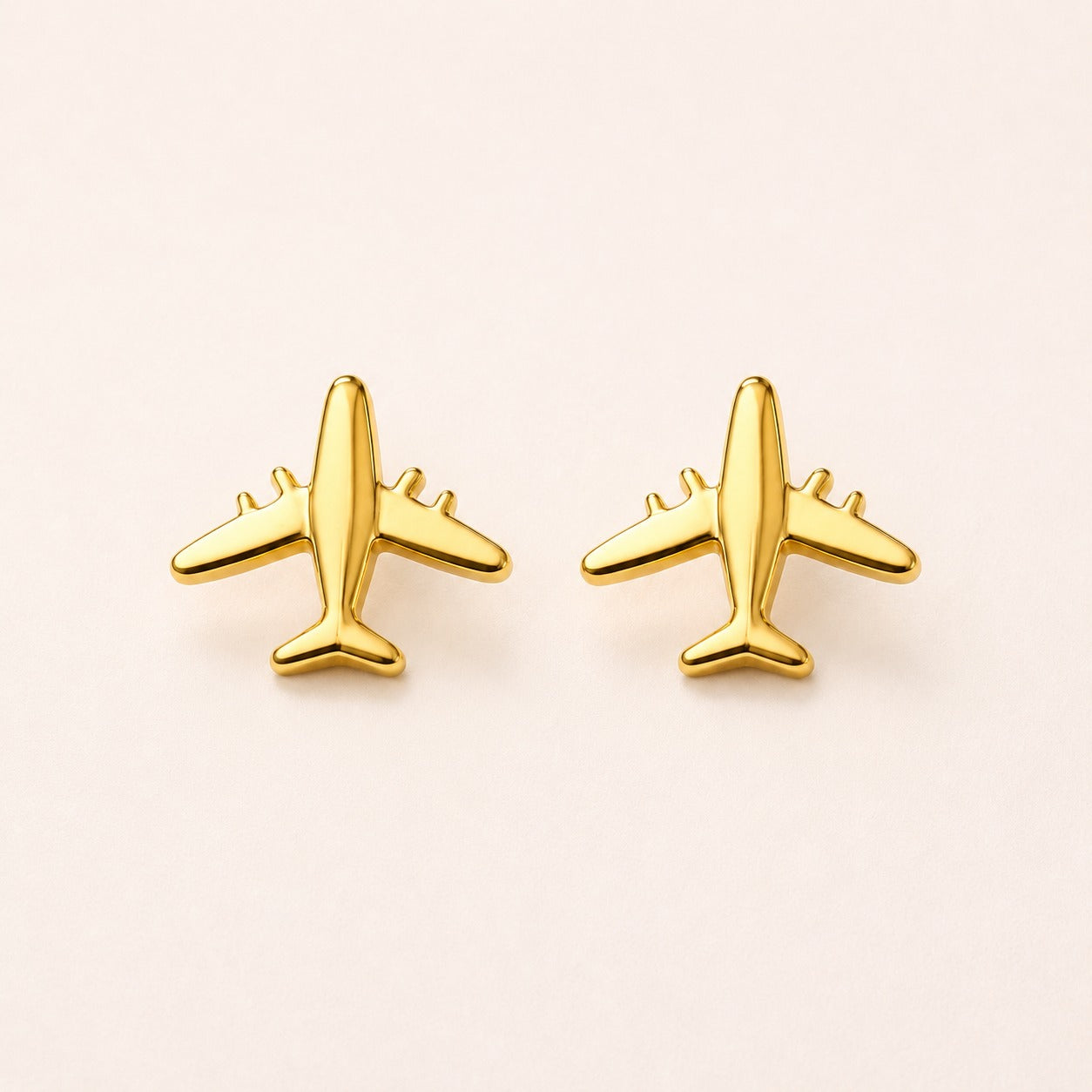3D Airplane Stud Earrings