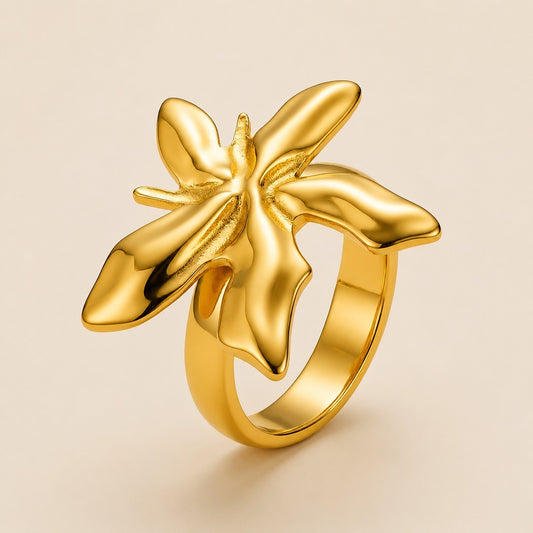 18K Gold Plated Flutter Gold Ring