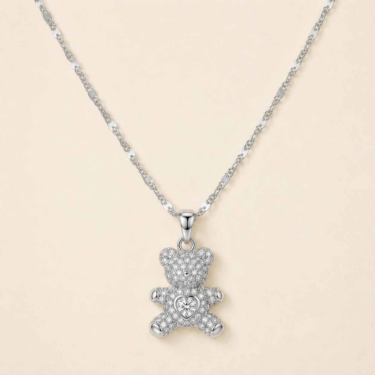 Sweetheart Teddy Pendant Necklace