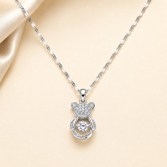 Silver Teddy Spark Pendant Necklace