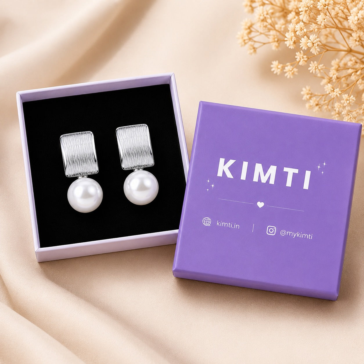 Silver Pearl Statement Earrings