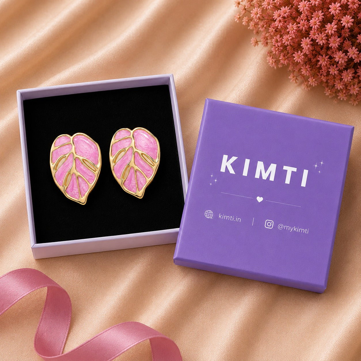 Stainless Steel Leaf Shaped Stud Earrings