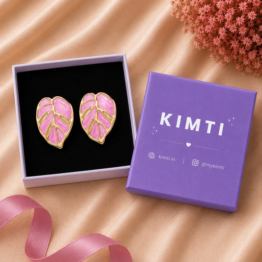 Stainless Steel Leaf Shaped Stud Earrings
