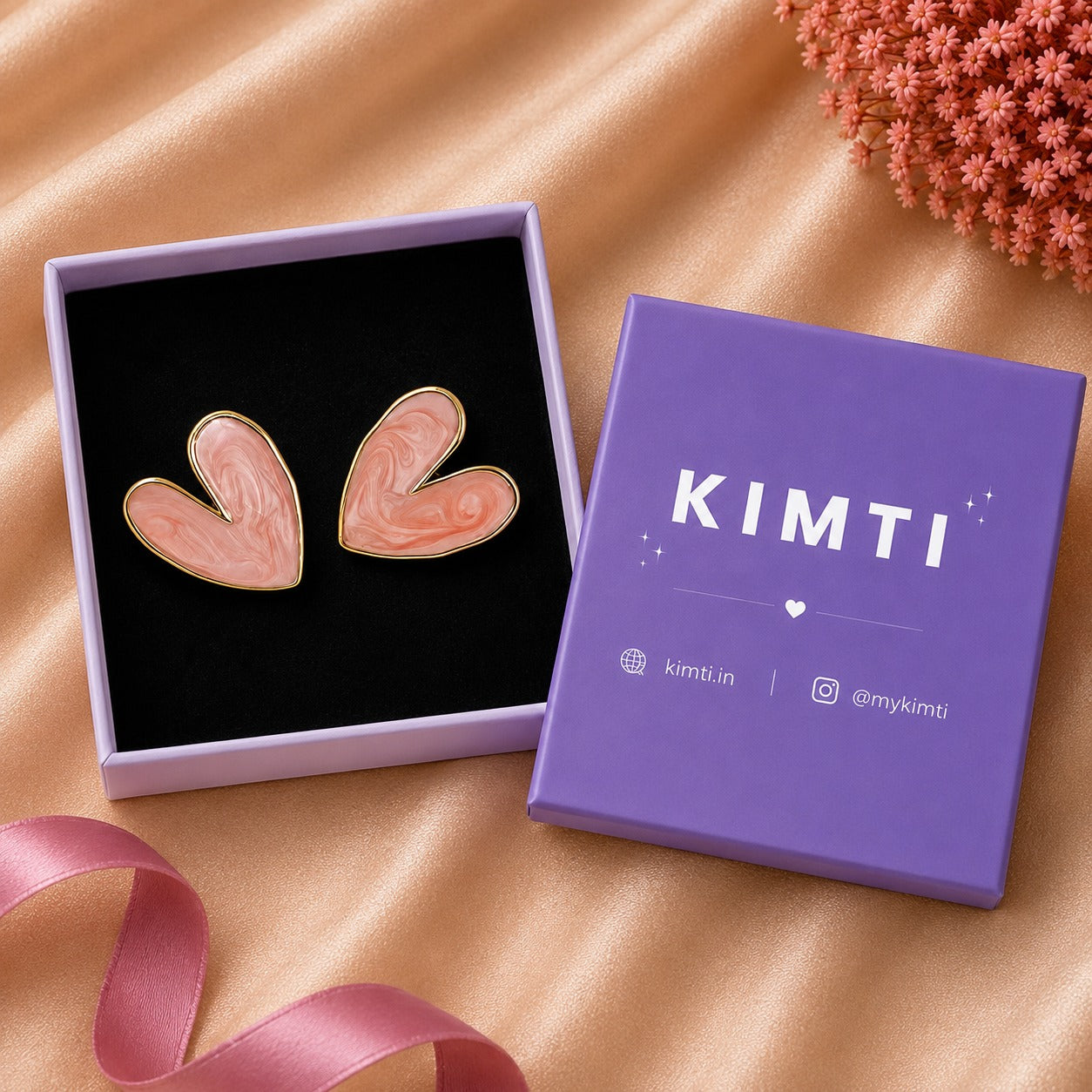 Love Heart Shape Stud Earrings