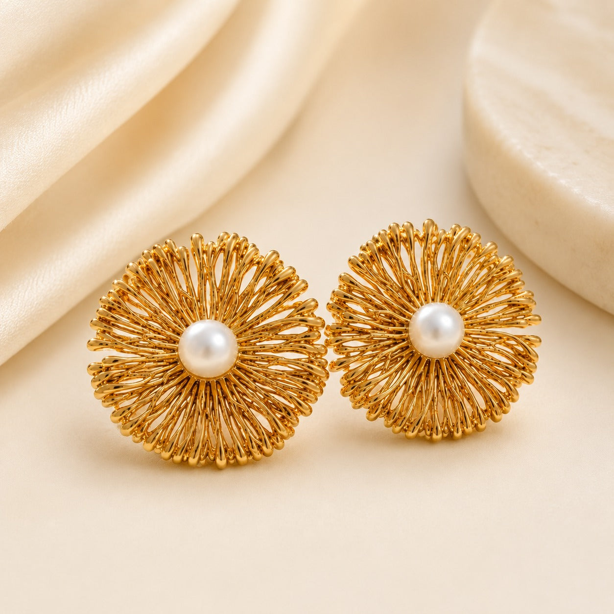 18K Gold Plated Anti-Tarnish Pearl Earrings