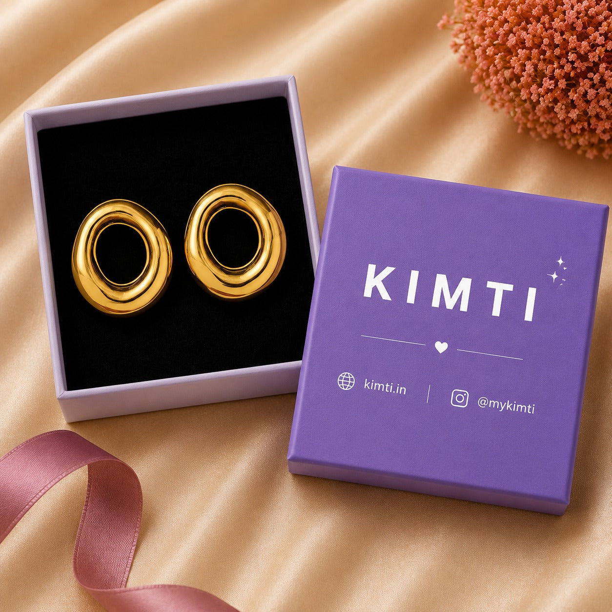 18K Gold Plated Premium Dome Hoop Earrings