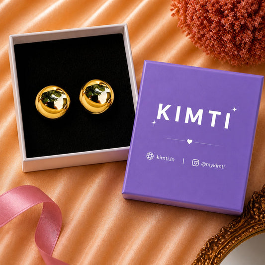 18K Gold Plated Modern Dome Earrings